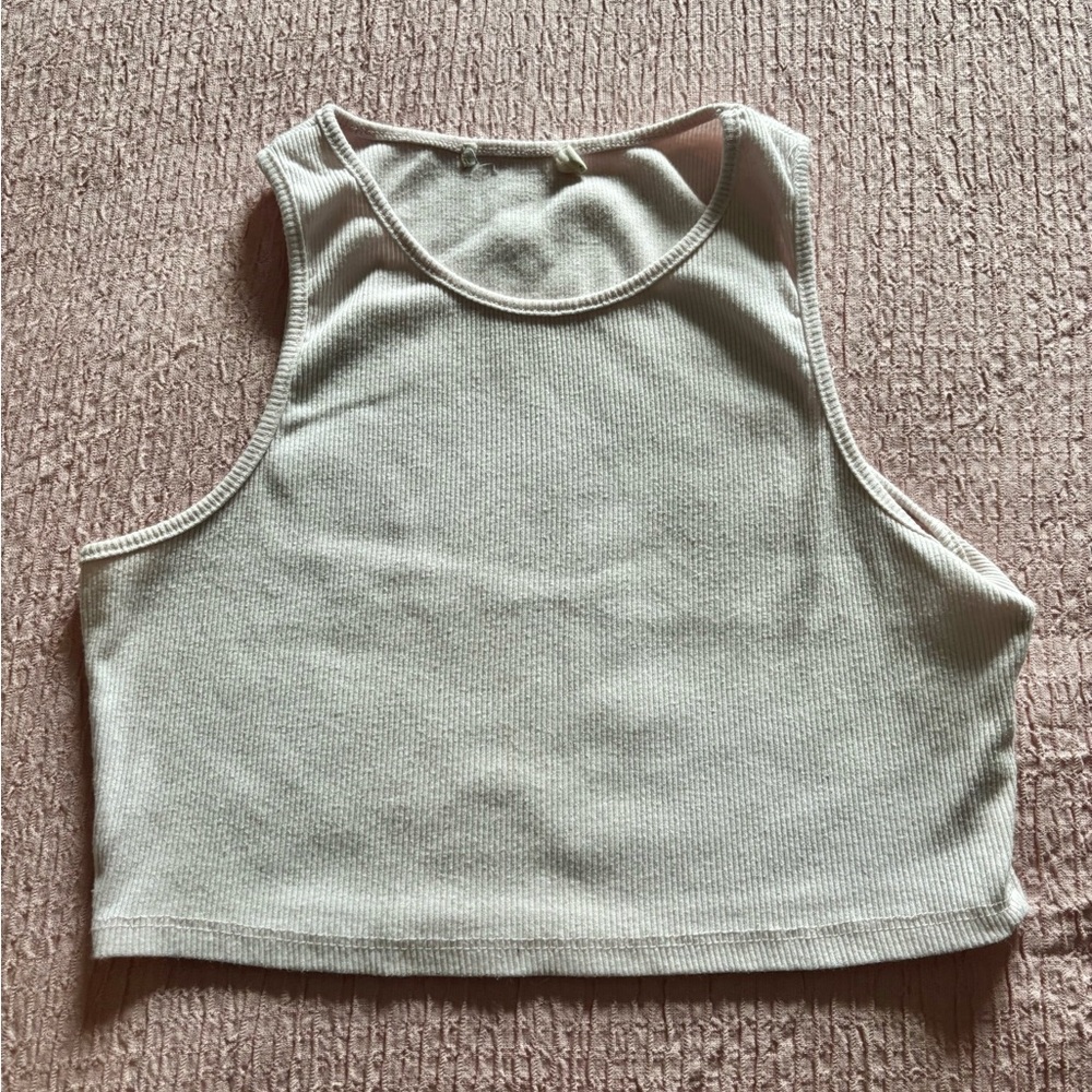 Love J Gray Ribbed Tank Top